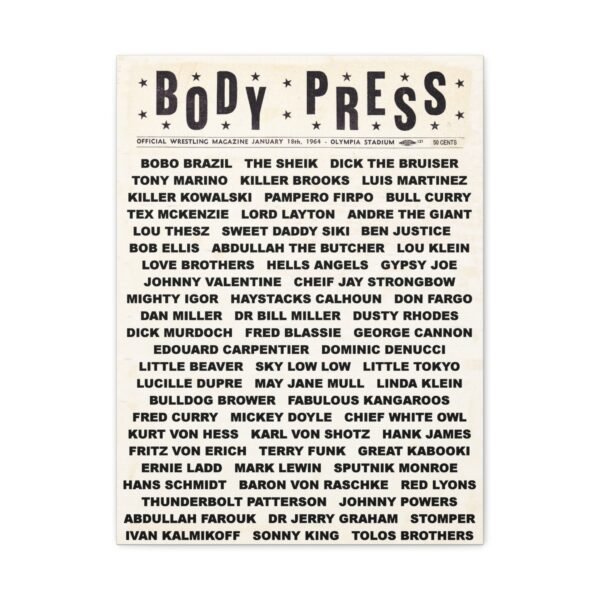 Big Time Wrestling Legends – Vintage Body Press Canvas 18x24