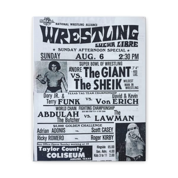 🏆 Throwdown Theatre Presents: Wrestling Legends 12x18 Stretched Canvas 🏆