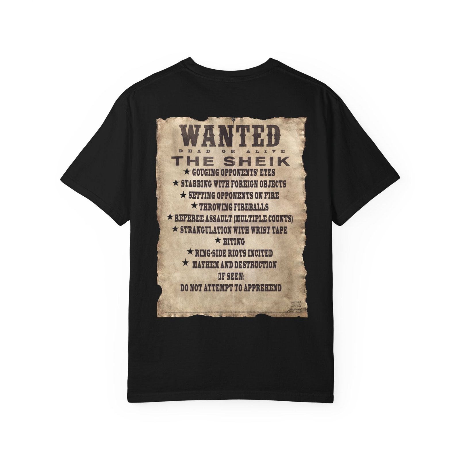 The Sheik “Wanted – Classic Portrait Edition” T-Shirt - Image 2
