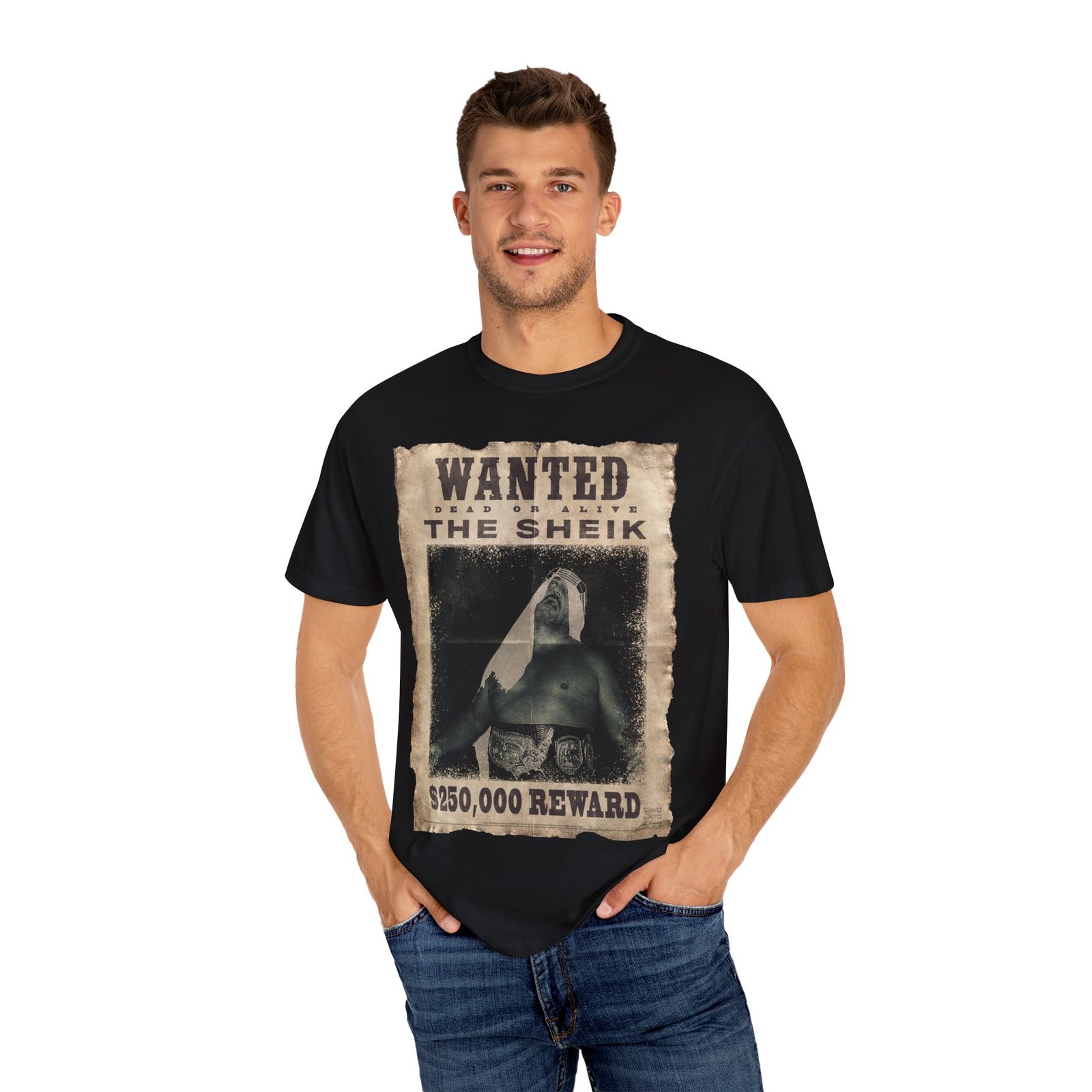 The Sheik “Wanted – Classic Portrait Edition” T-Shirt - Image 4