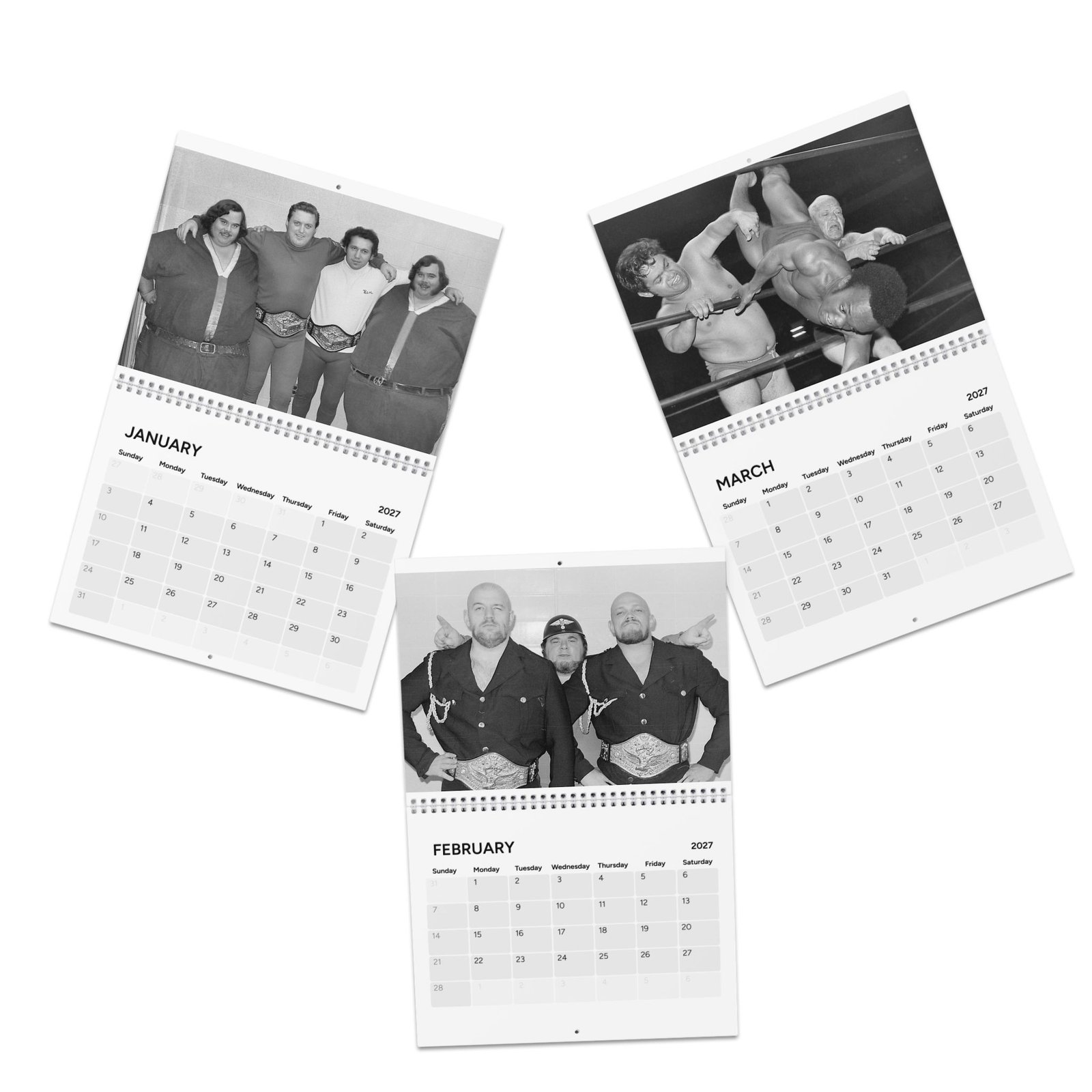 2027 Big-Time Memories Wrestling Calendar | Vintage Detroit Wrestling Legends & Historic Photos - Image 3